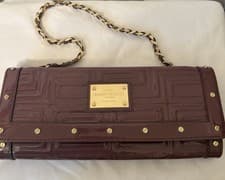Versace Gianni Versace Couture Purple Patent Leather Shoulder Bag, Medium