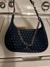 Michael Kors Smal Suede Purse Blue with Silver Brand New Never Used
