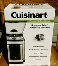 Cuisinart DBM-8 Supreme Grind Burr Coffee Grinder Silver/Black Stainless Steel