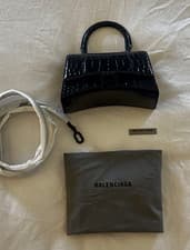 Balenciaga Crocodile Embossed XS black